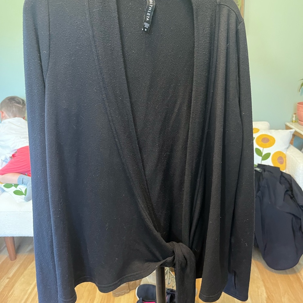 Athleta Black Wrap Tie Front Women's Cardigan